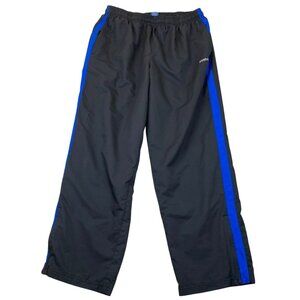 Reebok Mens Track Pants XL Black & Blue Athletic Polyester